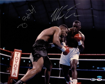Mike Tyson and James Buster Douglas Dual Signed 16x10 Photo (PSA/DNA & Beckett)